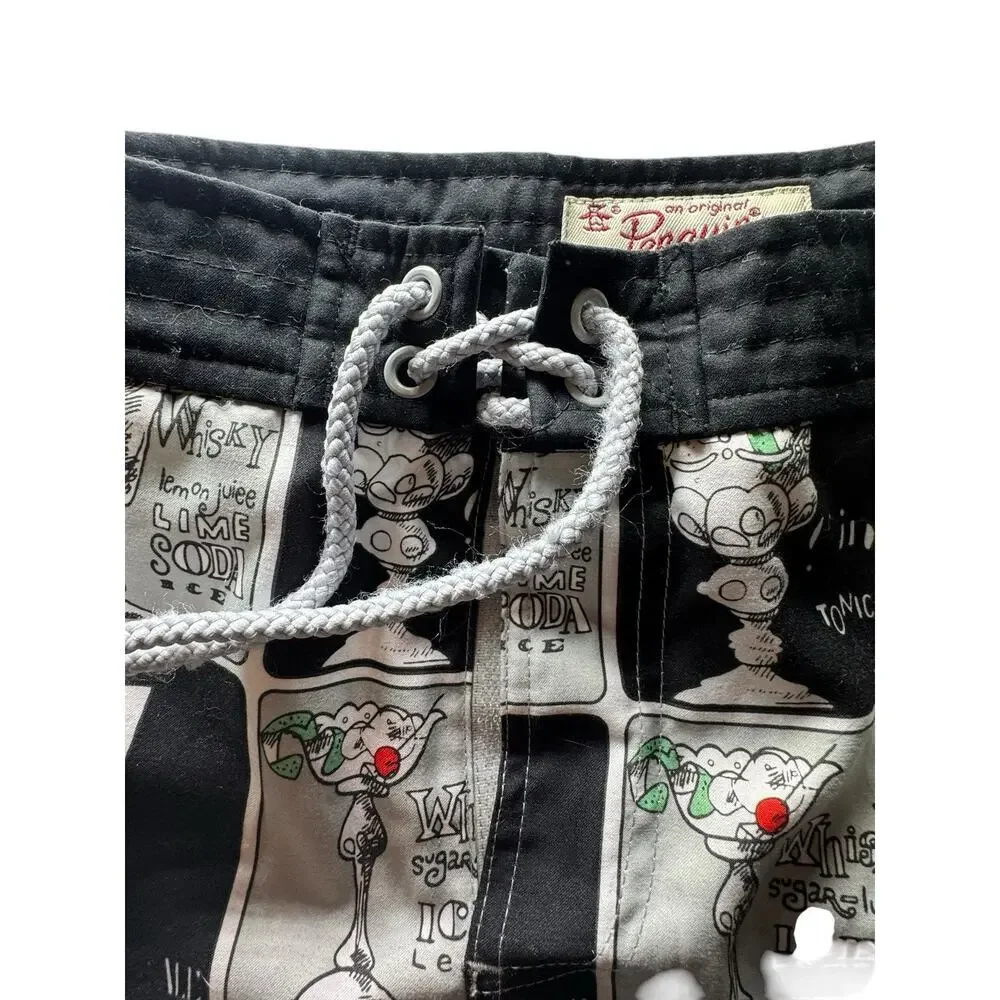 Penguin Happy Hour Cocktails‎ Mens' Lined Swim Shorts Trunks Size 36 Rum Tiki